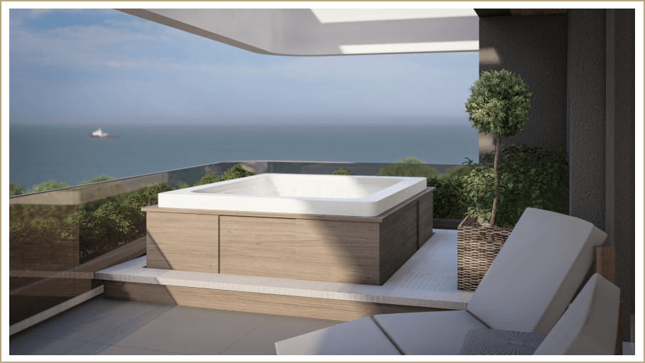 A jacuzzi in White Coast Hill